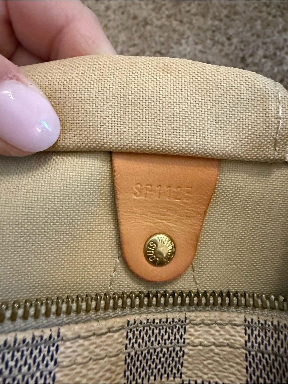 Louis Vuitton Damier Azur Speedy 30 Handbag - Cream/Light Brown - Picture 7 of 16